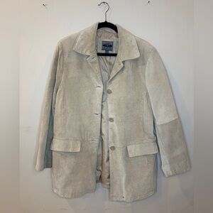 Women’s size large Bernardo tan suede jacket / work coat